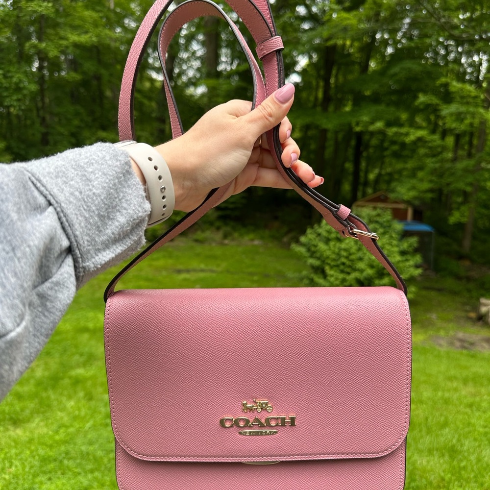 Coach Pink Crossbody Bag with Flap Closure